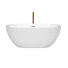 Custom image for White with Polished Chrome Trim and Brushed Gold Faucet / 60