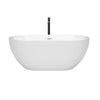 Custom image for White with Shiny White Trim and Matte Black Faucet / 60