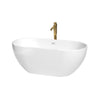 Custom image for White with Shiny White Trim and Brushed Gold Faucet / 60