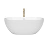 Custom image for White with Shiny White Trim and Brushed Gold Faucet / 60