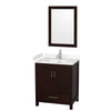 Custom image for Espresso with Brushed Chrome Trim / Carrara Cultured Marble, Rectangular Sink / 24