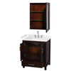 Custom image for Espresso with Brushed Chrome Trim / Carrara Cultured Marble, Rectangular Sink / Medicine Cabinet