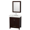 Custom image for Espresso with Brushed Chrome Trim / Carrara Cultured Marble, Rectangular Sink / Medicine Cabinet