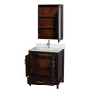 Custom image for Espresso with Brushed Chrome Trim / White Carrara Marble, Rectangular Sink / Medicine Cabinet