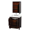 Custom image for Espresso with Brushed Chrome Trim / Giotto Quartz, Rectangular Sink / Medicine Cabinet
