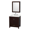 Custom image for Espresso with Brushed Chrome Trim / Giotto Quartz, Rectangular Sink / Medicine Cabinet