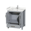 Custom image for Gray with Brushed Chrome Trim / Carrara Cultured Marble, Rectangular Sink / No Mirror