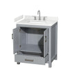 Custom image for Gray with Brushed Chrome Trim / Carrara Cultured Marble, Rectangular Sink / No Mirror