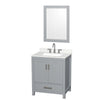 Custom image for Gray with Brushed Chrome Trim / Giotto Quartz, Rectangular Sink / 24