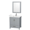 Custom image for Gray with Brushed Chrome Trim / White Cultured Marble, Rectangular Sink / Medicine Cabinet