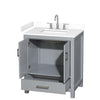 Custom image for Gray with Brushed Chrome Trim / White Cultured Marble, Rectangular Sink / No Mirror