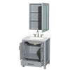 Custom image for Gray with Brushed Chrome Trim / White Quartz, Rectangular Sink / Medicine Cabinet