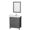 Custom image for Dark Gray with Brushed Chrome Trim / Carrara Cultured Marble, Rectangular Sink / 24
