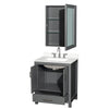 Custom image for Dark Gray with Brushed Chrome Trim / White Quartz, Rectangular Sink / Medicine Cabinet