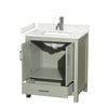 Custom image for Light Green with Brushed Nickel Trim / Carrara Cultured Marble, Rectangular Sink / No Mirror