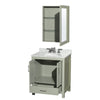 Custom image for Light Green with Brushed Nickel Trim / White Carrara Marble, Oval Sink / Medicine Cabinet