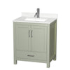 Custom image for Light Green with Brushed Nickel Trim / Giotto Quartz, Rectangular Sink / No Mirror