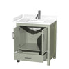 Custom image for Light Green with Brushed Nickel Trim / White Cultured Marble, Rectangular Sink / No Mirror