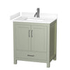 Custom image for Light Green with Brushed Nickel Trim / White Cultured Marble, Rectangular Sink / No Mirror