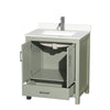 Custom image for Light Green with Brushed Nickel Trim / White Quartz, Rectangular Sink / No Mirror