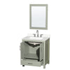 Custom image for Light Green with Brushed Nickel Trim / White Quartz, Rectangular Sink / 24