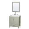 Custom image for Light Green with Brushed Nickel Trim / White Quartz, Rectangular Sink / 24