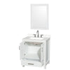Custom image for White with Brushed Chrome Trim / White Quartz, Rectangular Sink / 24