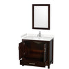 Custom image for Espresso with Brushed Chrome Trim / Carrara Cultured Marble, Rectangular Sink / 24