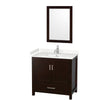 Custom image for Espresso with Brushed Chrome Trim / Carrara Cultured Marble, Rectangular Sink / 24