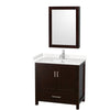 Custom image for Espresso with Brushed Chrome Trim / Carrara Cultured Marble, Rectangular Sink / Medicine Cabinet