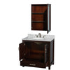 Custom image for Espresso with Brushed Chrome Trim / White Carrara Marble, Oval Sink / Medicine Cabinet