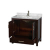 Custom image for Espresso with Brushed Chrome Trim / White Carrara Marble, Rectangular Sink / No Mirror