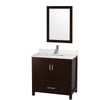 Custom image for Espresso with Brushed Chrome Trim / Giotto Quartz, Rectangular Sink / 24
