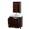 Custom image for Espresso with Brushed Chrome Trim / Giotto Quartz, Rectangular Sink / Medicine Cabinet