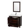 Custom image for Espresso with Brushed Chrome Trim / White Quartz, Rectangular Sink / 24