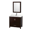 Custom image for Espresso with Brushed Chrome Trim / White Quartz, Rectangular Sink / Medicine Cabinet