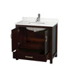 Custom image for Espresso with Brushed Chrome Trim / White Quartz, Rectangular Sink / No Mirror