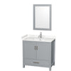 Custom image for Gray with Brushed Chrome Trim / Carrara Cultured Marble, Rectangular Sink / 24