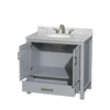 Custom image for Gray with Brushed Chrome Trim / White Carrara Marble, Oval Sink / No Mirror