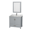 Custom image for Gray with Brushed Chrome Trim / White Carrara Marble, Rectangular Sink / Medicine Cabinet