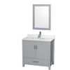 Custom image for Gray with Brushed Chrome Trim / Giotto Quartz, Rectangular Sink / 24
