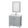 Custom image for Gray with Brushed Chrome Trim / Giotto Quartz, Rectangular Sink / Medicine Cabinet