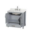 Custom image for Gray with Brushed Chrome Trim / Giotto Quartz, Rectangular Sink / No Mirror