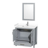 Custom image for Gray with Brushed Chrome Trim / White Cultured Marble, Rectangular Sink / 24