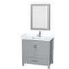 Custom image for Gray with Brushed Chrome Trim / White Cultured Marble, Rectangular Sink / Medicine Cabinet