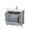 Custom image for Gray with Brushed Chrome Trim / White Cultured Marble, Rectangular Sink / No Mirror