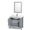 Custom image for Gray with Brushed Chrome Trim / White Quartz, Rectangular Sink / 24