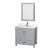 Custom image for Gray with Brushed Chrome Trim / White Quartz, Rectangular Sink / Medicine Cabinet