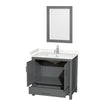 Custom image for Dark Gray with Brushed Chrome Trim / Carrara Cultured Marble, Rectangular Sink / 24