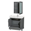 Custom image for Dark Gray with Brushed Chrome Trim / Carrara Cultured Marble, Rectangular Sink / Medicine Cabinet